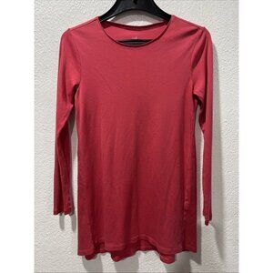 J. Jill Perfect Pima Tunic Pullover Flare Hem Long Sleeve Pink Size Small
